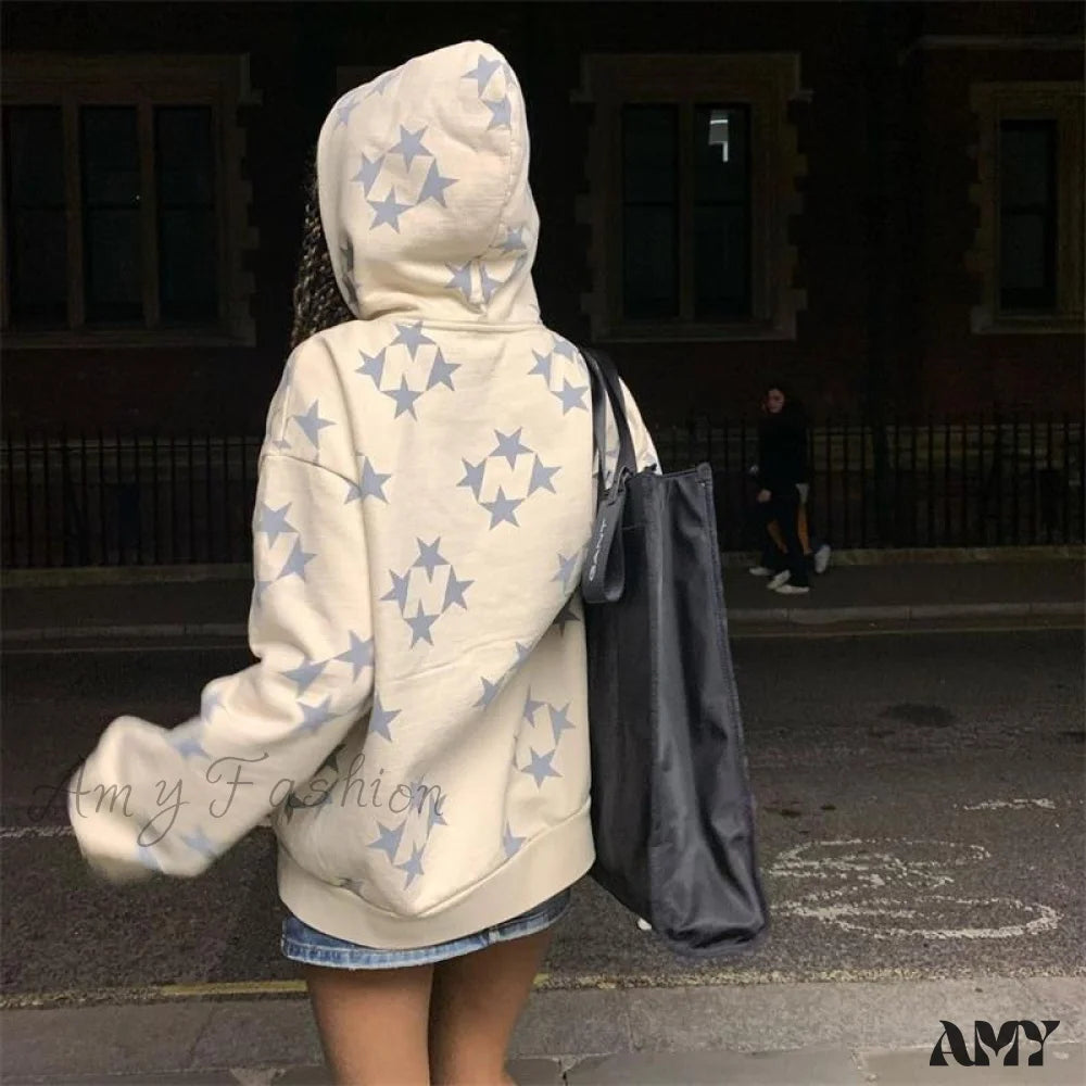 Amy Fashion - Vintage Star Graphic Hoodies