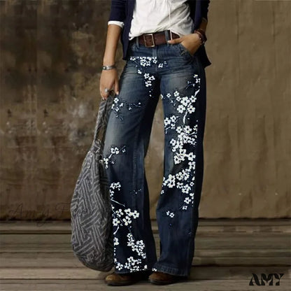 Amy Fashion - Vintage Style Loose Wide Leg Harajuku Streetwear Straight Denim Fashionable Jean