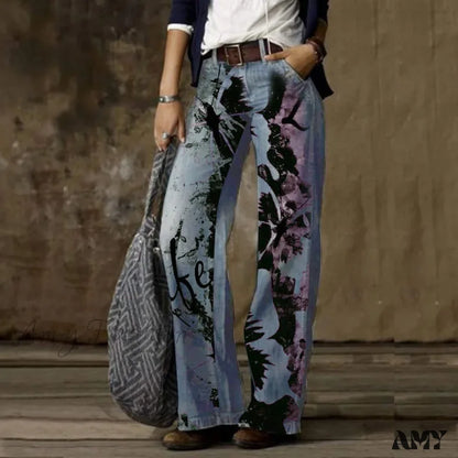 Amy Fashion - Vintage Style Loose Wide Leg Harajuku Streetwear Straight Denim Fashionable Jean