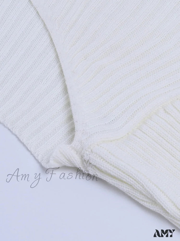 Amy Fashion - Wannathis Knitted Cardigans Women Long Sleeve Crop