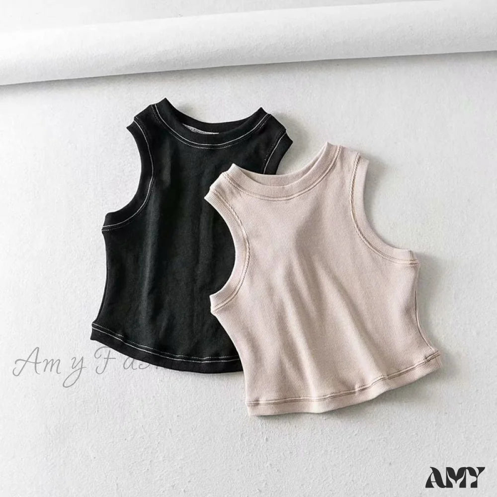 Amy Fashion - White Cute Short Crop Tops