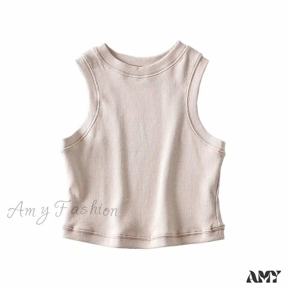 Amy Fashion - White Cute Short Crop Tops