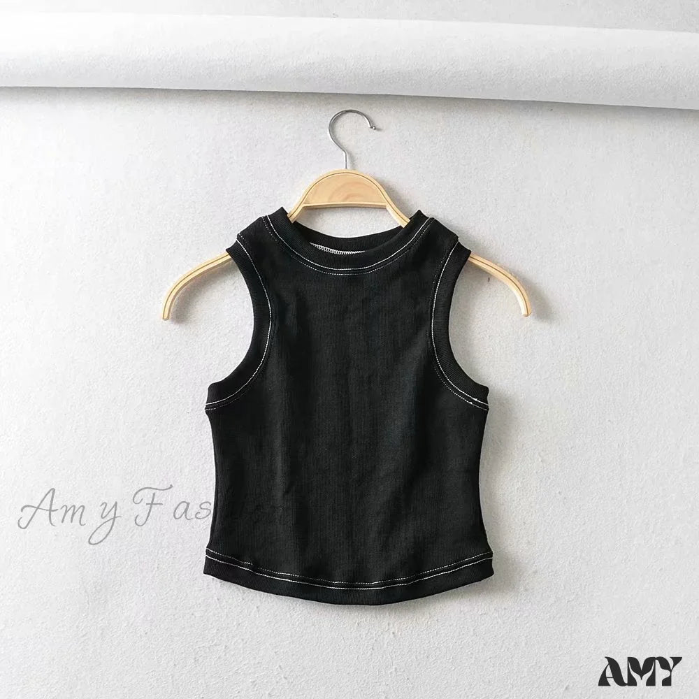 Amy Fashion - White Cute Short Crop Tops