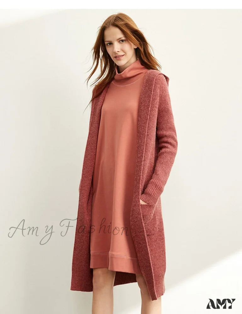 Amy Fashion - Women New Loose Hat Long Knitted Female Cardigan