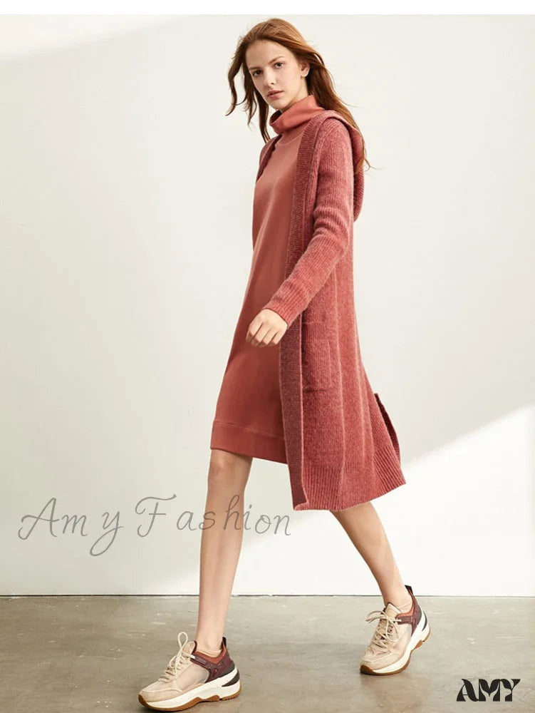 Amy Fashion - Women New Loose Hat Long Knitted Female Cardigan