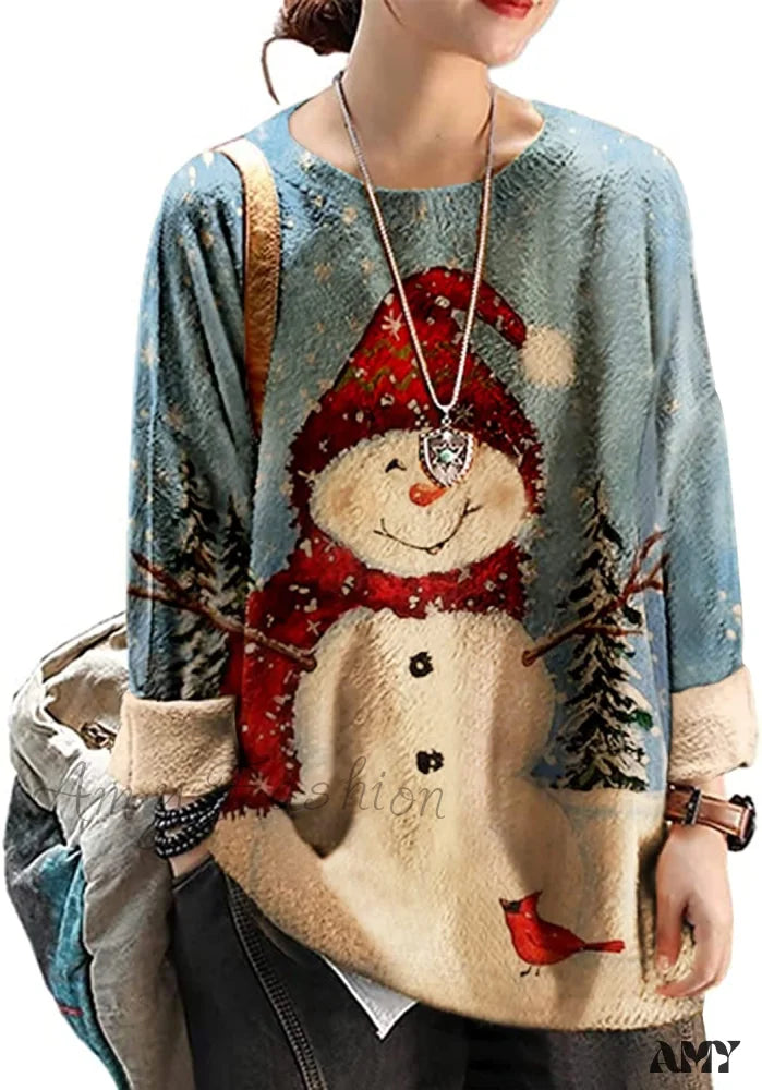 Amy Fashion - Women Oversized Pullover Casual Loose Long Sleeve Knit Sweater S01 As Picture121 /