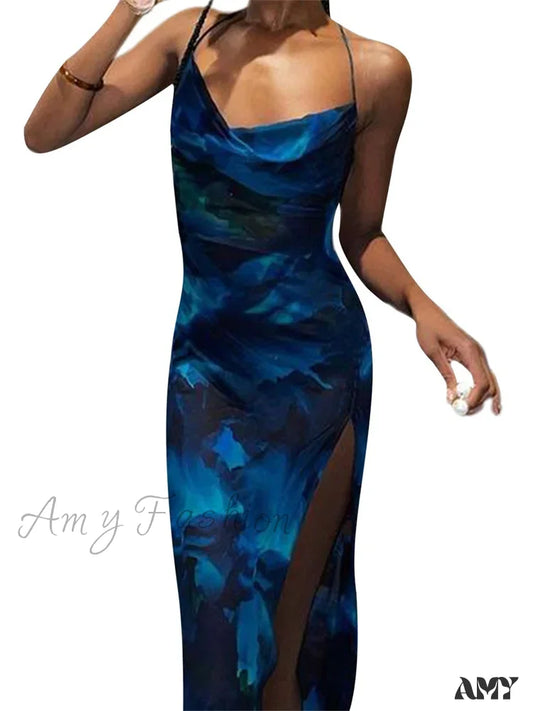 Amy Fashion - Women Summer Sling Sexy Slim Sleeveless Backless Spaghetti Strap For Cocktail Party