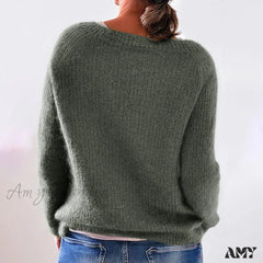 Amy Fashion - Women Winter Loose Casual Pullover Knit Sweater