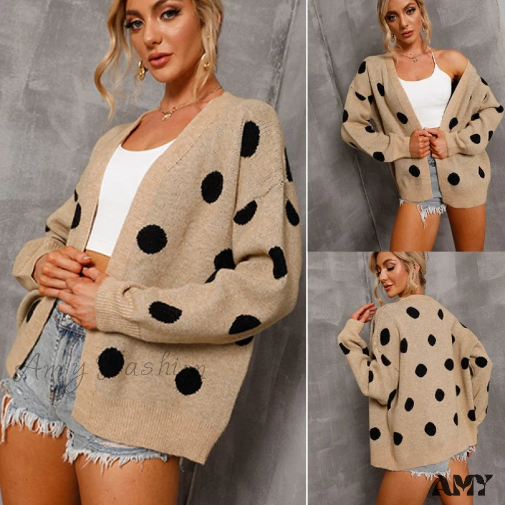 Amy Fashion - Women’s Knitted Sweater Coat Long Sleeve Cardigan