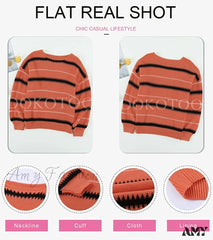 Amy Fashion - Womens Long Sleeve Crewneck Pullover Knit Jumper Tops