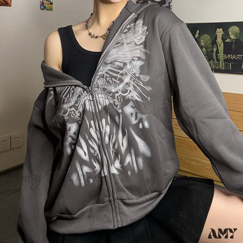 Amy Fashion - Y2K Butterfly Print Hoodies