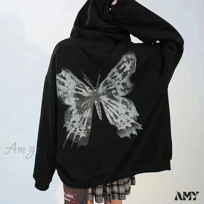 Amy Fashion - Y2K Butterfly Print Hoodies