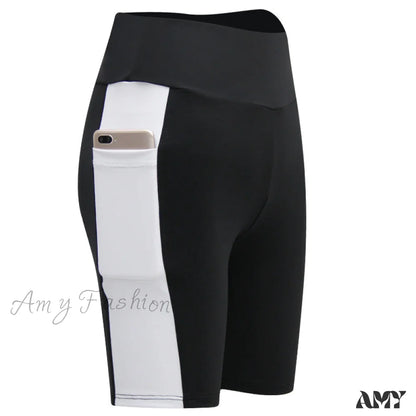 Amy Fashion - Yoga Pants Gym Sports Running Shorts 1-Withe / S