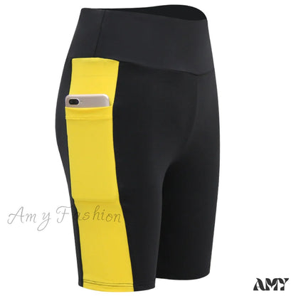 Amy Fashion - Yoga Pants Gym Sports Running Shorts 1-Yellow / S