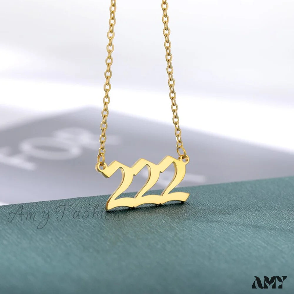 Angel Number Necklaces 222 / Gold Color