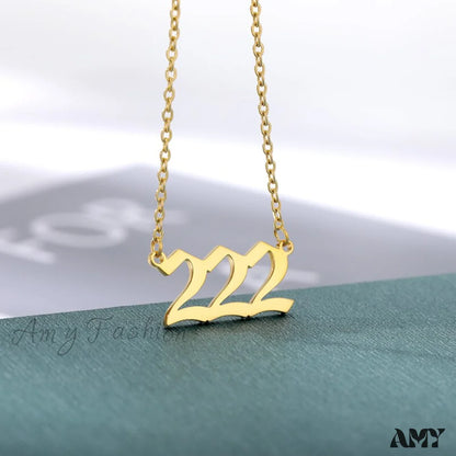 Angel Number Necklaces 222 / Gold Color