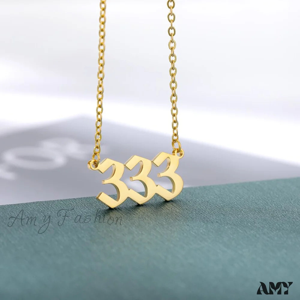 Angel Number Necklaces 333 / Gold Color