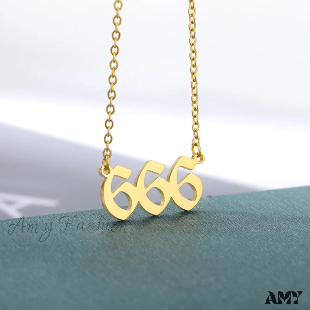 Angel Number Necklaces 666 / Gold Color