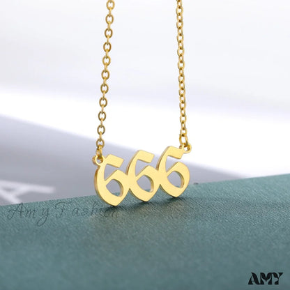 Angel Number Necklaces 666 / Gold Color