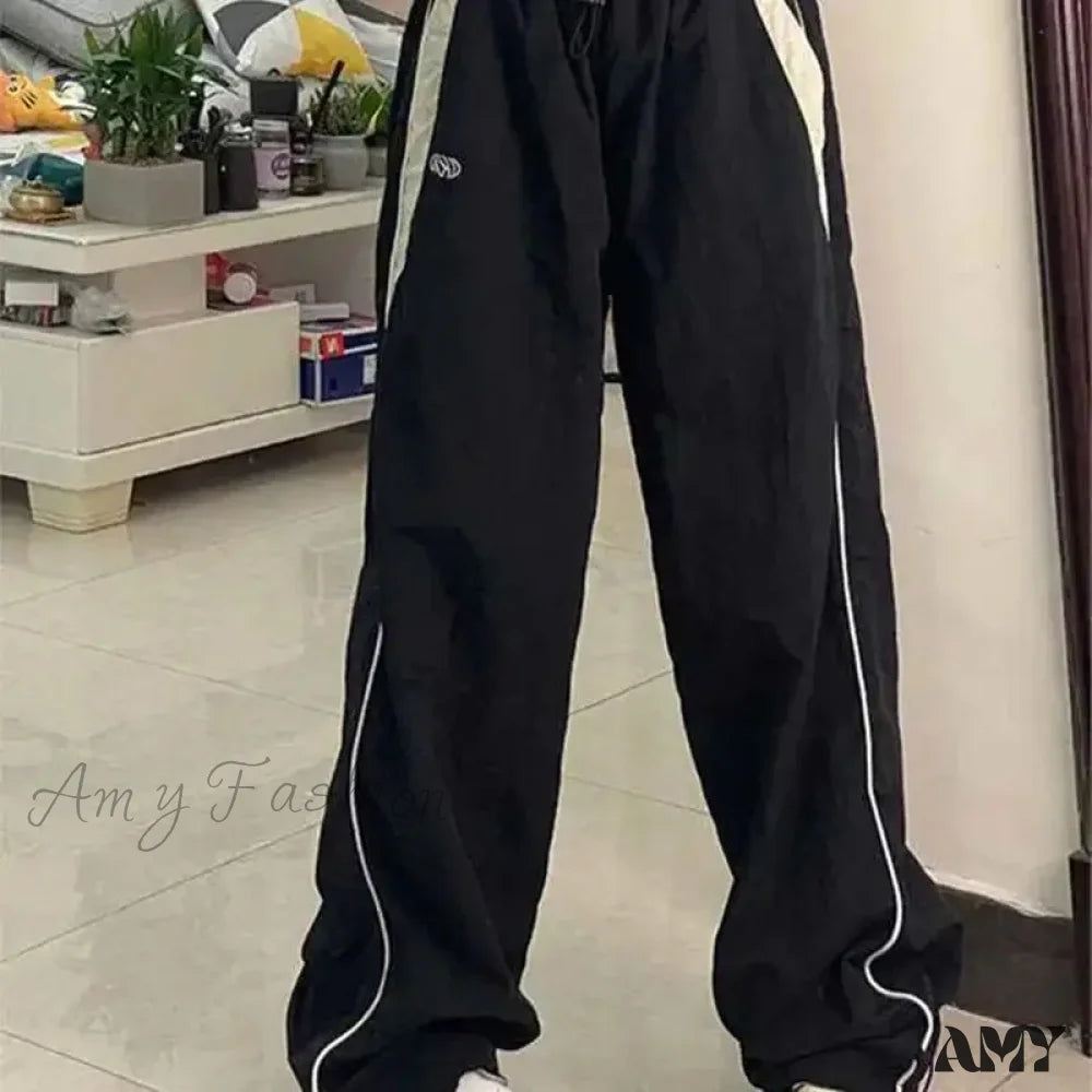 Autumn Vintage Drawstring Sport Style Mid Waist Pants