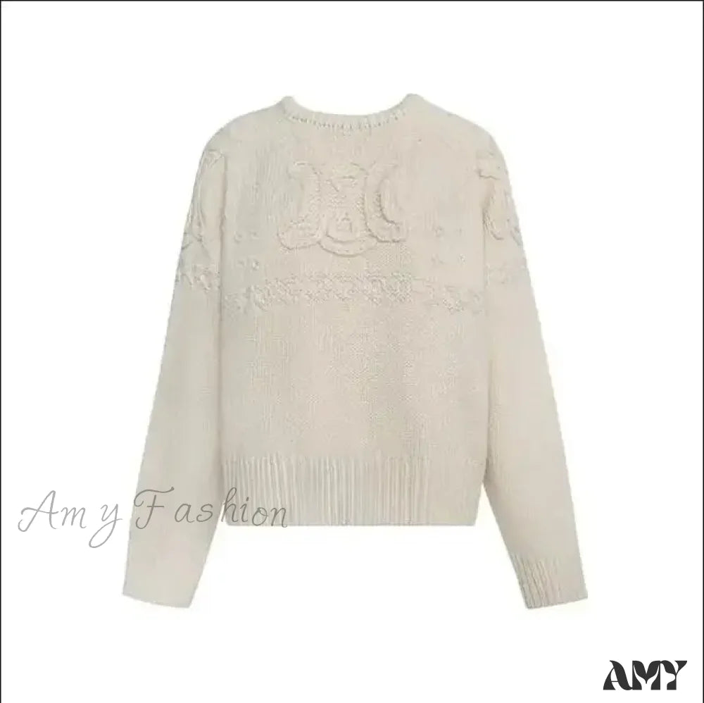 Autumn Winter 3D Knitted High-End Loose-Fit Pullover Sensibility Sweater