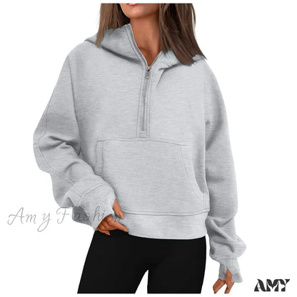 Autumn Winter Casual Cozy Comfortable Trendy Classic Chic Hoodies Gray / S