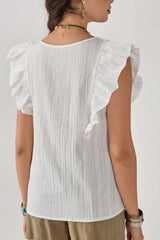 Ruffled Sleeveless Fresh Sweet Blouse