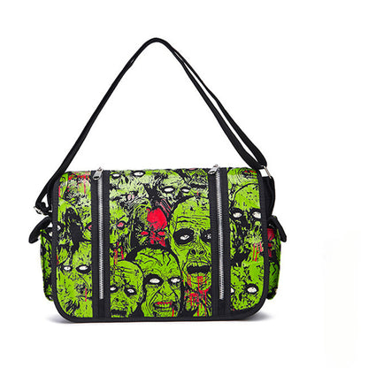 Bag Canvas Waterproof Ghost Large Shoulder Luminous Halloween Gothic Zombie