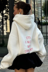 Oversized Back Letter Embroidery Hoodie