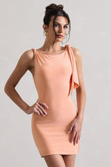 Solid Bodycon Twist Mini Party Dress