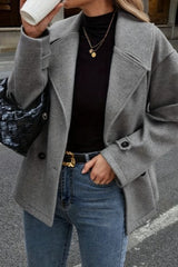 Oversized Versatile Wool Blend Short Blazer Style Coat