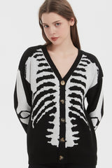 Skull Halloween Knit Loose Versatile Spring Autumn Cardigan