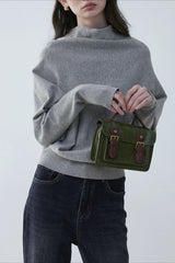 Mock Neck Batwing Knit Top