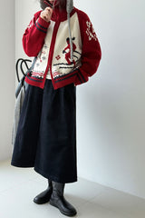 Retro   Double Zip Christmas Cardigan