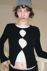 Romantic Cotton Cropped Long Sleeve Fitted Base Layer