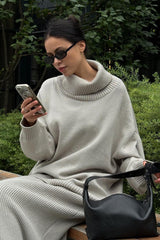 Casual Minimalist Turtleneck Oversized Sweater