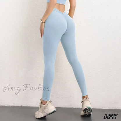 Back V Butt Yoga Pant Fitness Workout Gym Running Scrunch High Waist Active Wear Tight Leggings