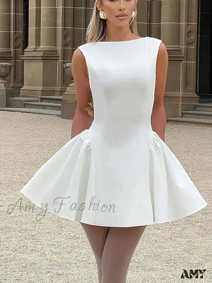 Backless A-Line Sleeveless Mini Dress For Ladies Night Christmas Party