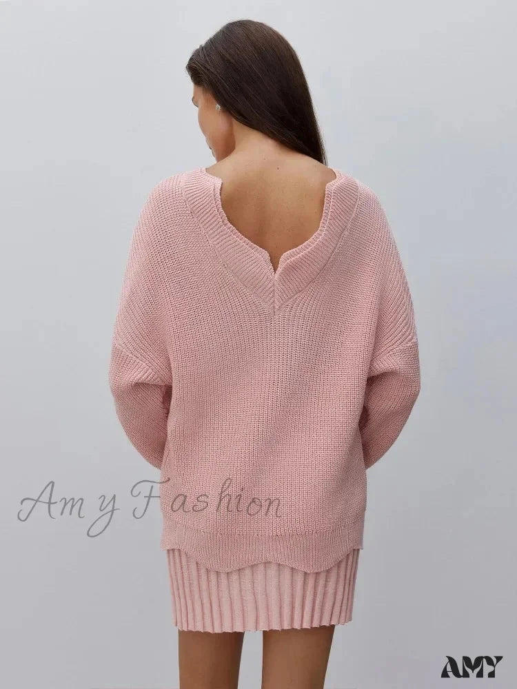 Backless Cut Out Long Sleeve Christmas Sweater