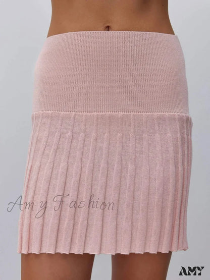 Backless Cut Out Long Sleeve Christmas Sweater Pink-Skirts / S