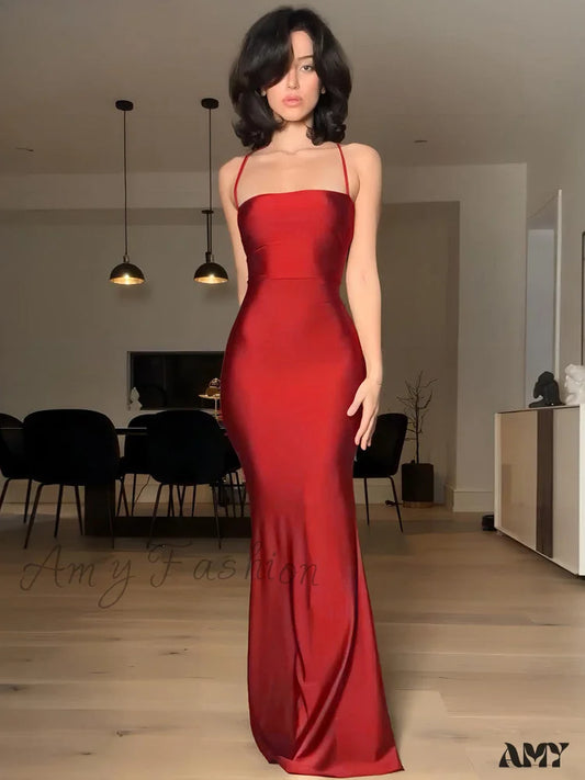 Backless Draped Bandage Maxi Christmas Party Dress