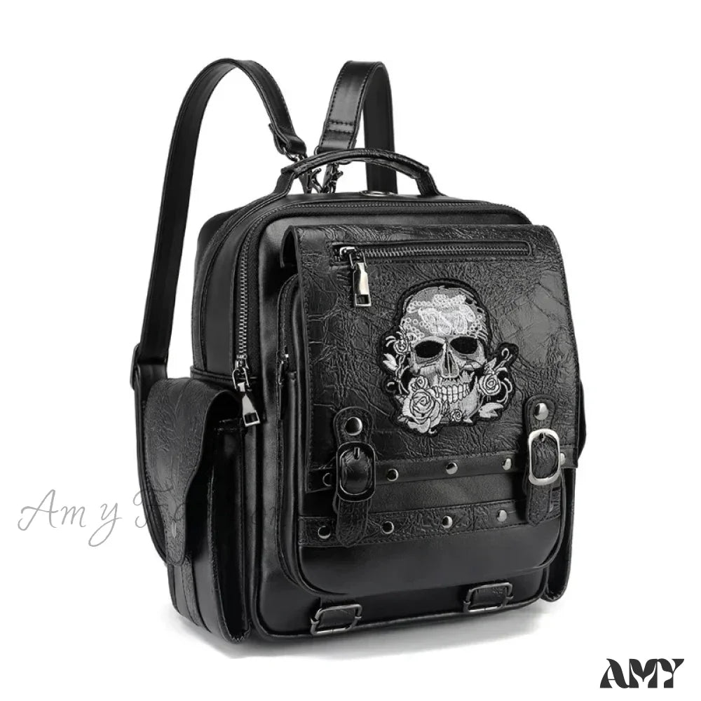 Backpack Skull Style Bag Large Waterproof Capacity Unisex Multi-Function Goth