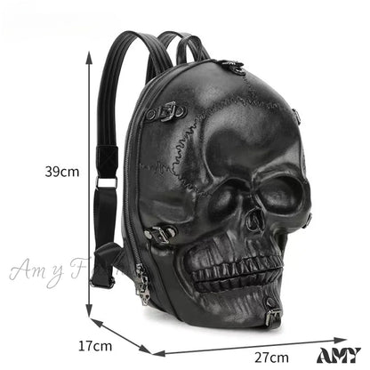 Backpack Travel 3D Bag Ghost Skull Vintage Gothic Punk Rivets