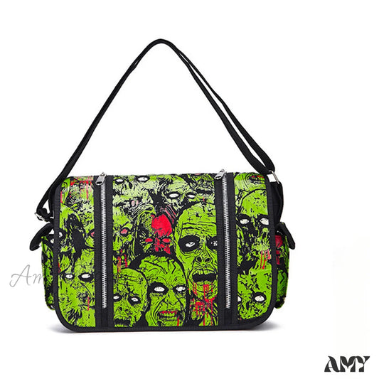 Bag Canvas Waterproof Ghost Large Shoulder Luminous Halloween Gothic Zombie