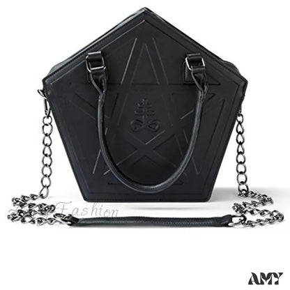 Bag Leather High Gothic Quality Darkness Pentagram Chain Soft Punk