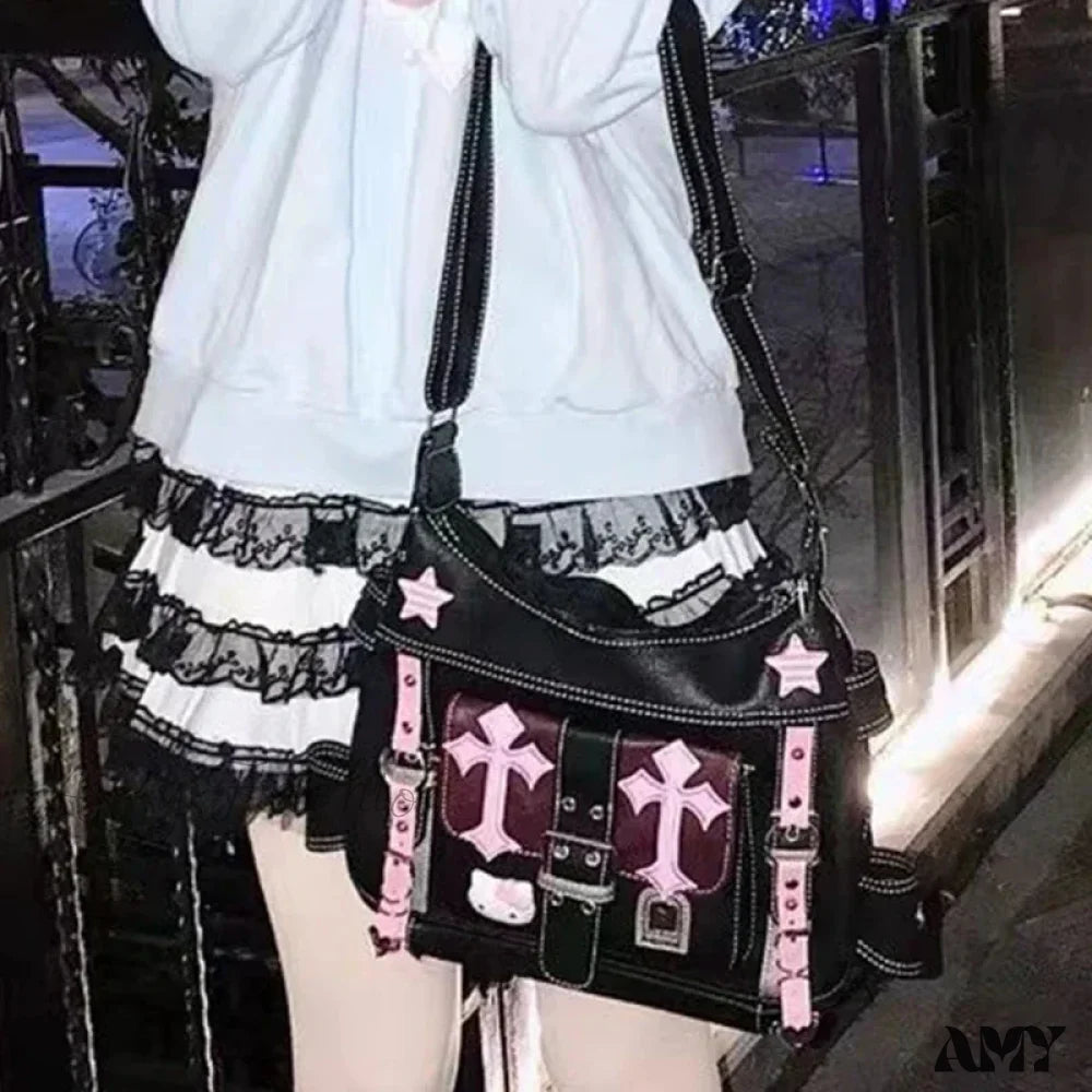 Bag Pink Trend Sanrio Chains Gothic Vintage Punk Cross