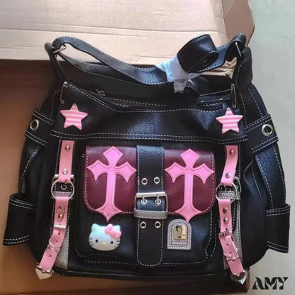 Bag Pink Trend Sanrio Chains Gothic Vintage Punk Cross Hello Kitty