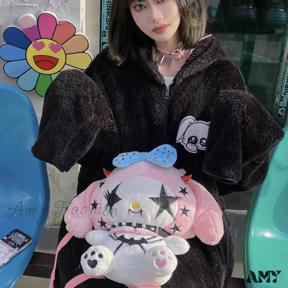 Bag Y2K Gothic Punk Spicy Dark Plush Funny Girl Street Sanrio Kuromi American