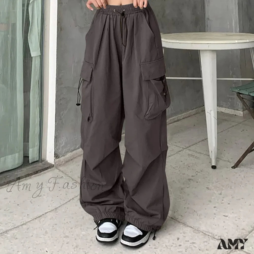 Baggy Wide Leg Korean Oversize Sweat Streetwear Pants Gray / S