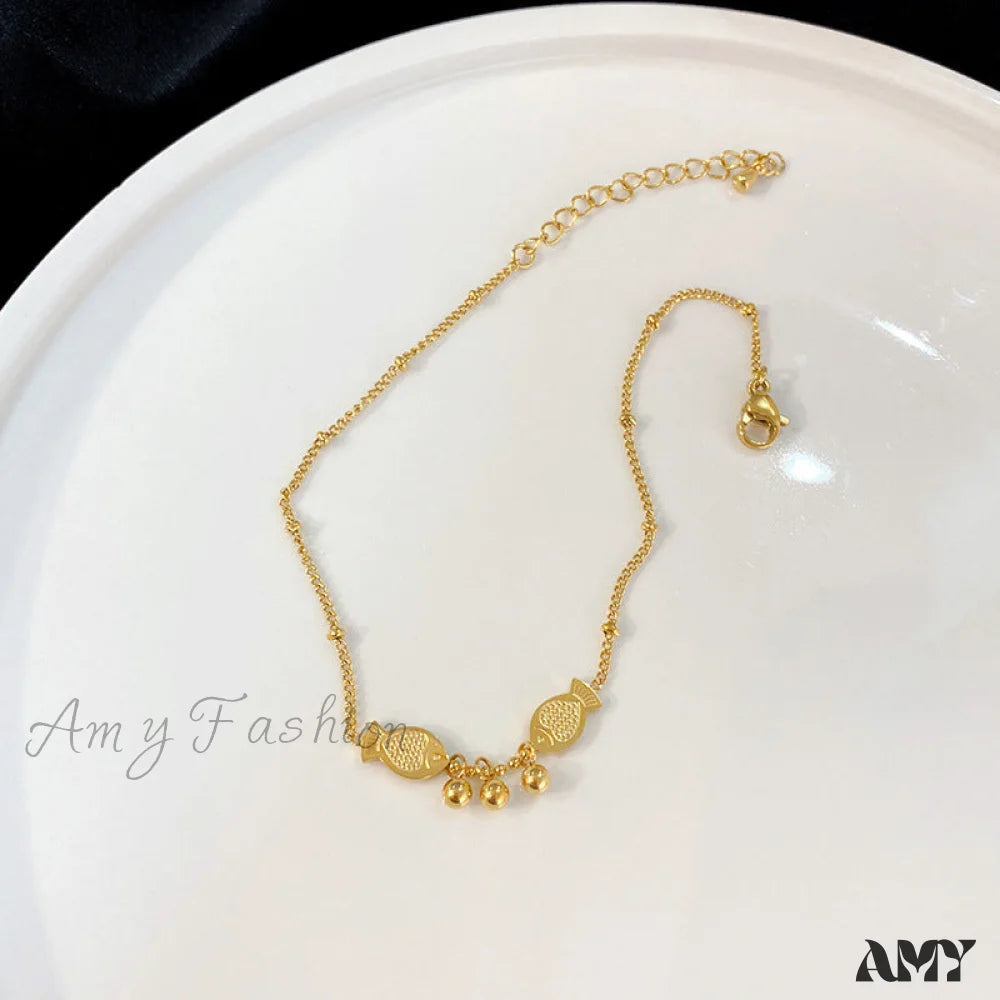 Ball Pendant Small Fish Anklet